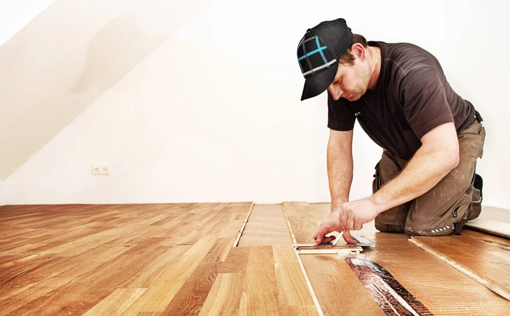 Waterproof hardwood flooring installed in a modern home, combining elegance and durability