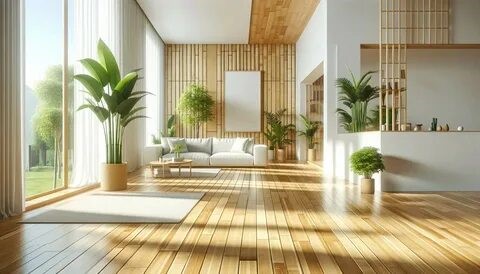 Sustainable eco-friendly flooring in a modern home interior